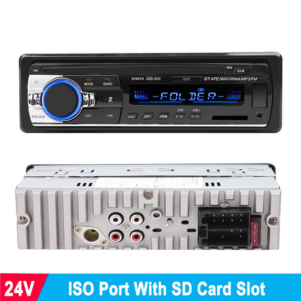 12-24V Autoradio JSD 520 Stereo 1 Lärm Auto Radio Bluetooth Fm Aux Eingang Empfänger Auto Lkw Audio- SD Usb Mp3 Mmc Wma Freisprecheinrichtung: 24V IOS Pro SD Karte