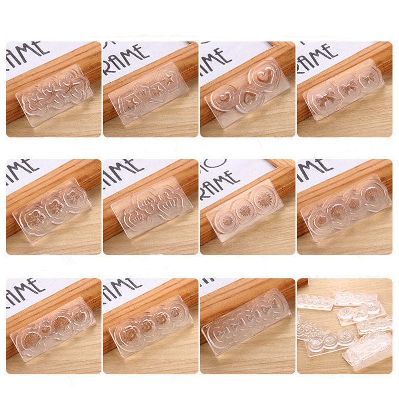 Manikyr gravyr mall silikon manikyr mall kit tjock 3d polering nail art diy dekorationsverktyg form set
