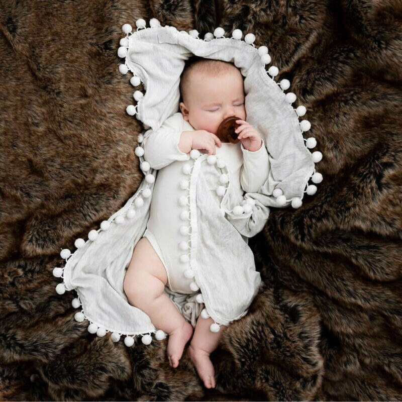 Nyfødt baby spædbarn sovende swaddle 1 krybbe tæppe bomuld kaste fotografering prop