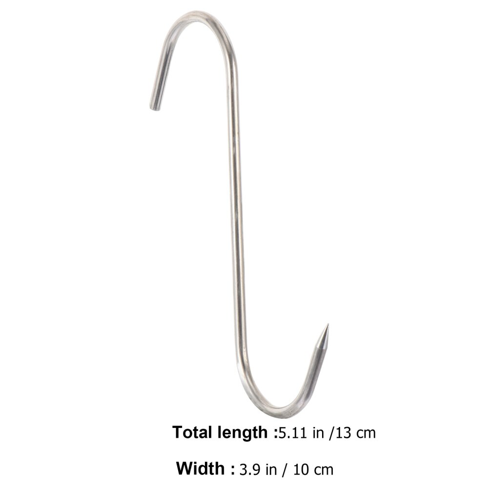 10PCS Meat Processing Butcher Hook Hooks for Bacon Meat Hams Processing