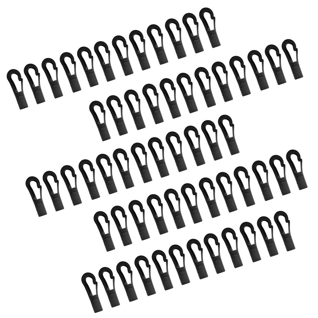 60Pcs Schock Bungee-seil Haken Karabiner Cord Schwarz Für 5mm Bungee Gurte