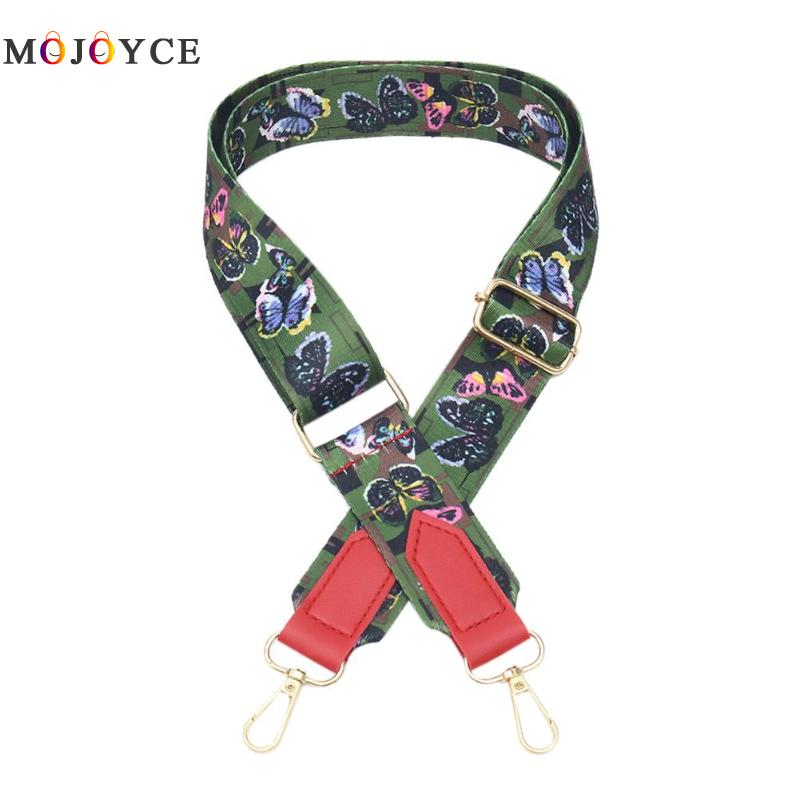 Ethnic Multicolor Printing Shoulder Strap Nylon Adjustable Rainbow Belt Wide Handle Women Bags Accessories