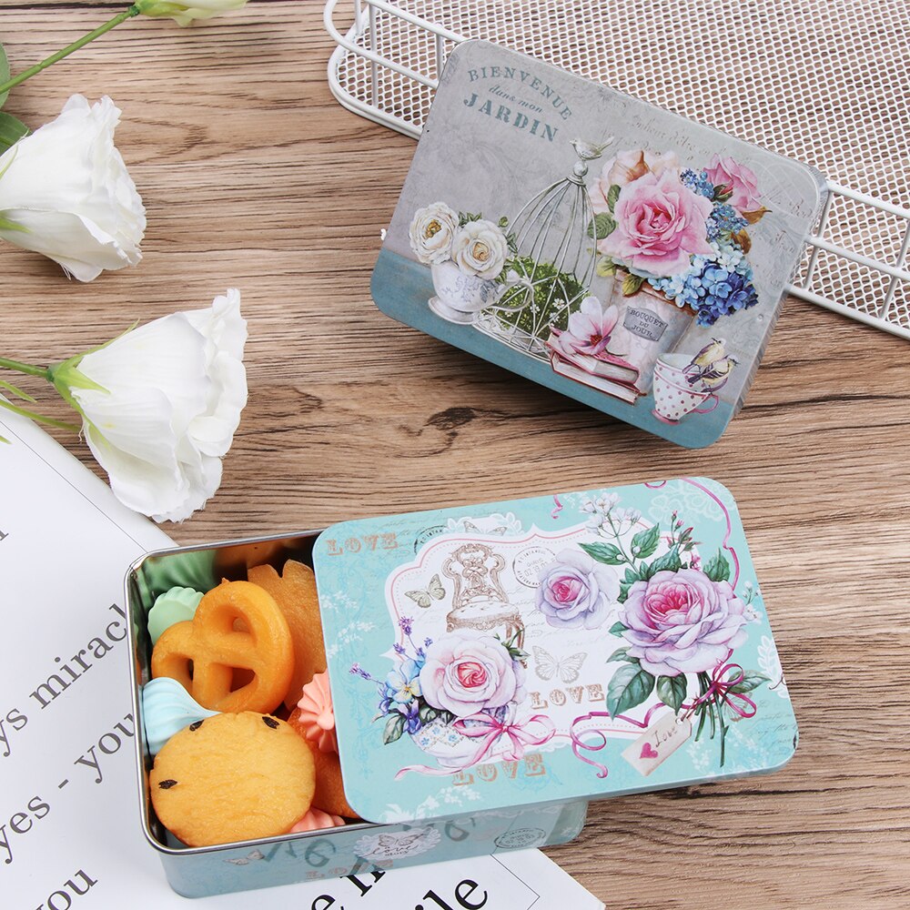 Metal Rectangular Empty Mini Iron Box Portable Containers Small Storage Push-Pull Organizer Candy Pill Cases Cosmetic Tin Boxes