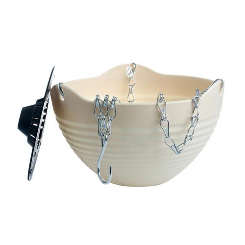 Hangende ketting bloempot mand plantenbak tuin huis balkon decoratie plantenhanger plantenmand houder bloempot: Beige