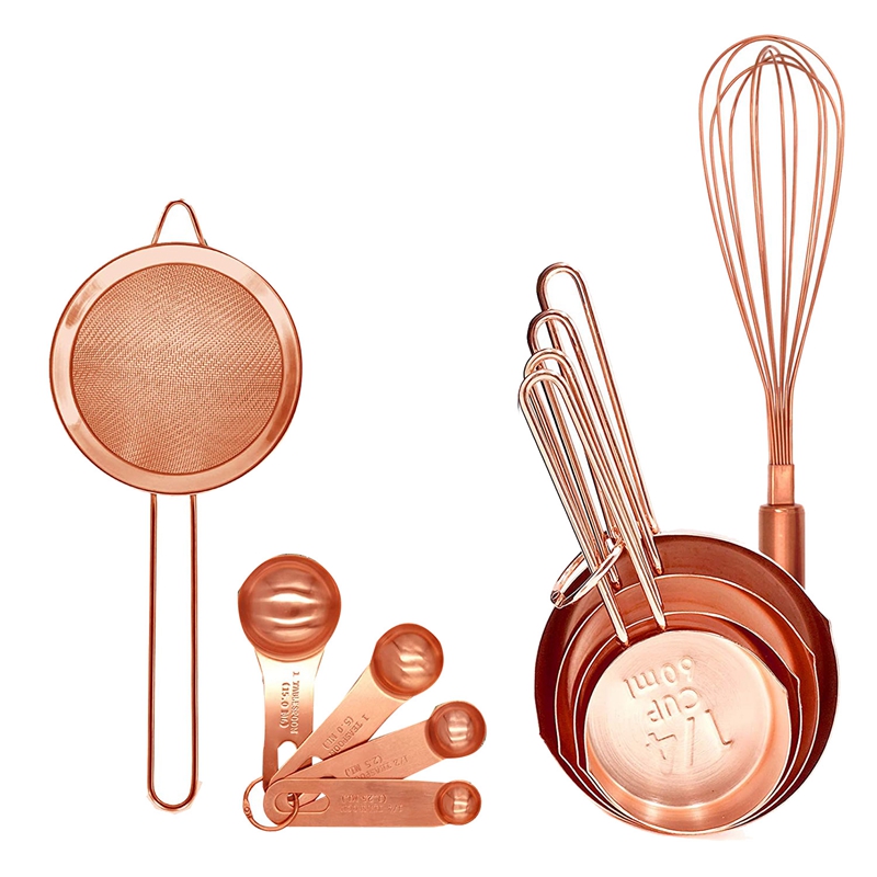 10 Piece Baking Tools Set Cooking and Baking Utensil Set Stainless Steel Measuring Cups Measuring Spoons Sets