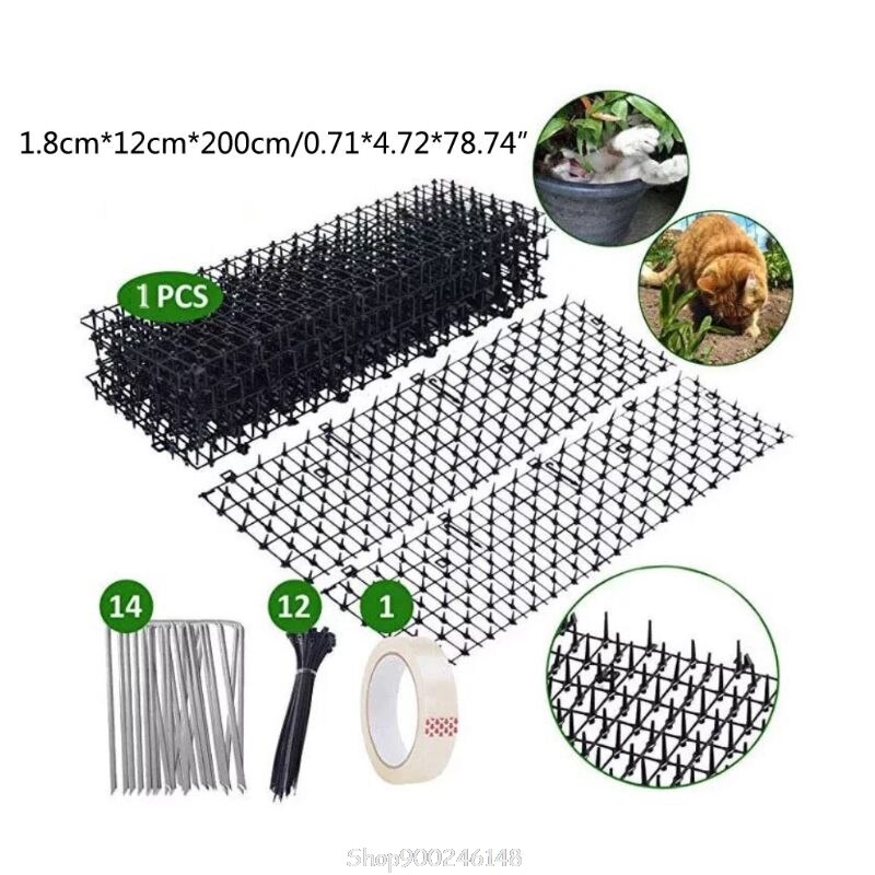 Anti-kattendoornmat om te voorkomen dat katten op een tuinbalkon stappen, kattenverboden gebied, pad voor katten, artefact  s19 20