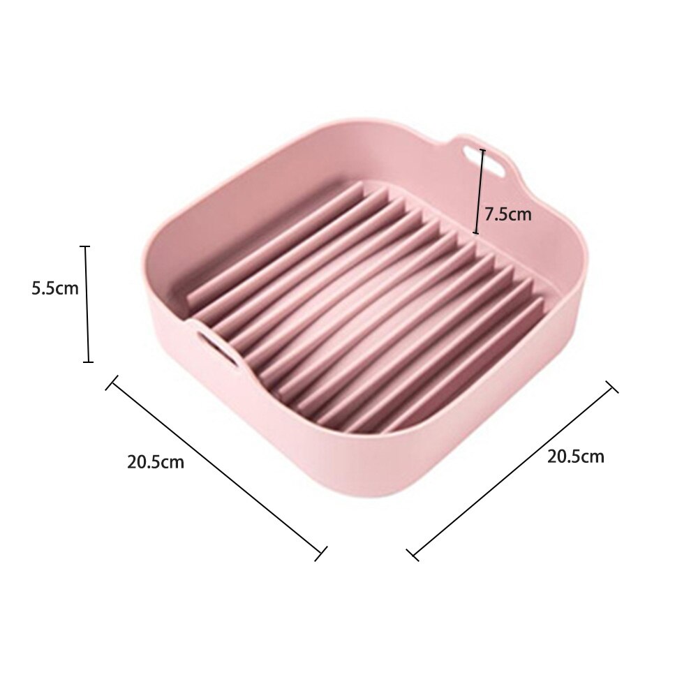 Air Fryer Accessories Thicken Silicone Pot Fried Chicken Pizza Bread Basket Square Baking Dishes Microwave Heating Grill Pan