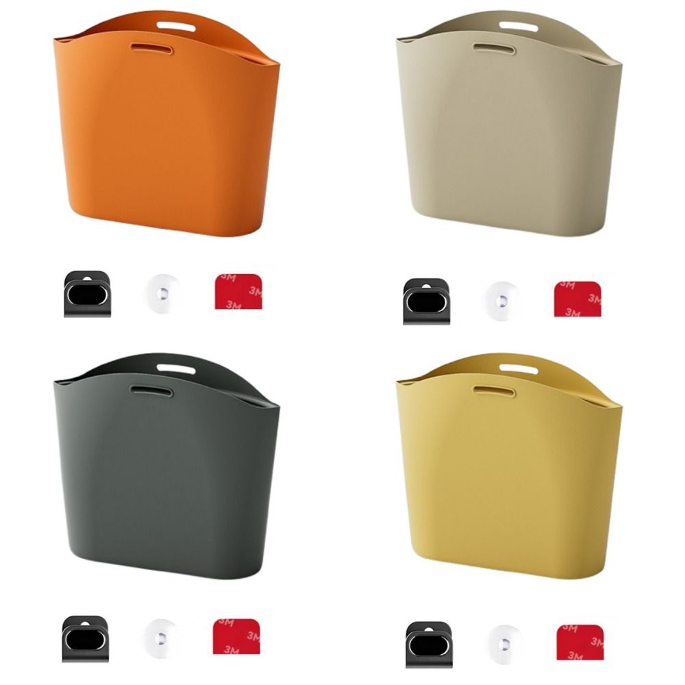 Portable Silicone Car Trash Can Dustbin Vehicle Storage Hanging Waste Bin Foldable Waterproof Space Saving Organizers Home