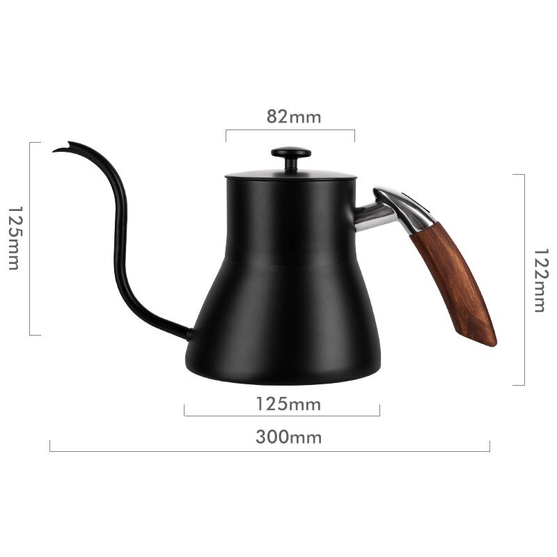 Mustat mokkapannut 800ml kahvinkeitintä, kapea suuinen teekannu, vedenkeitin, teenkeitin, korkea pullo, keittiötarvike: Vain kattilatyyppi 02
