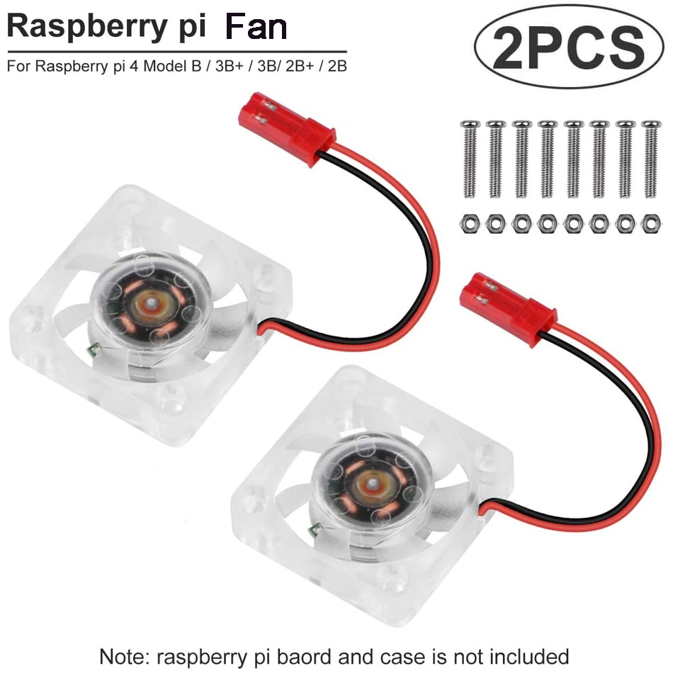 2 PCS For Raspberry Pi 4 Fan Raspberry Pi Cooling Fan DC Brushless CPU Quiet Fan 30x30mm Fan Cooler Radiator 3 to 5.8V