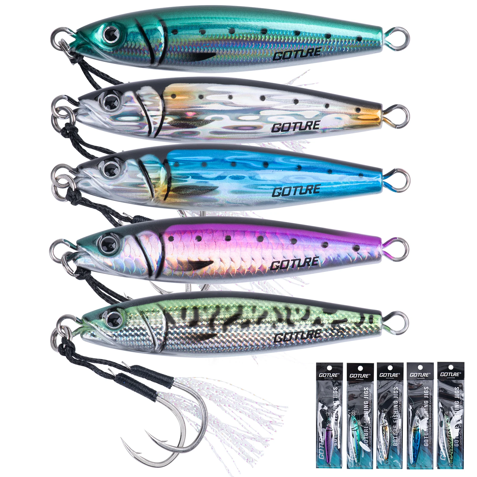 Goture métal coulant appât 30g 60g 80g 100g 150g grands gabarits métalliques verticaux leurre de pêche en haute mer leurre de gabarits d'eau salée appât dur