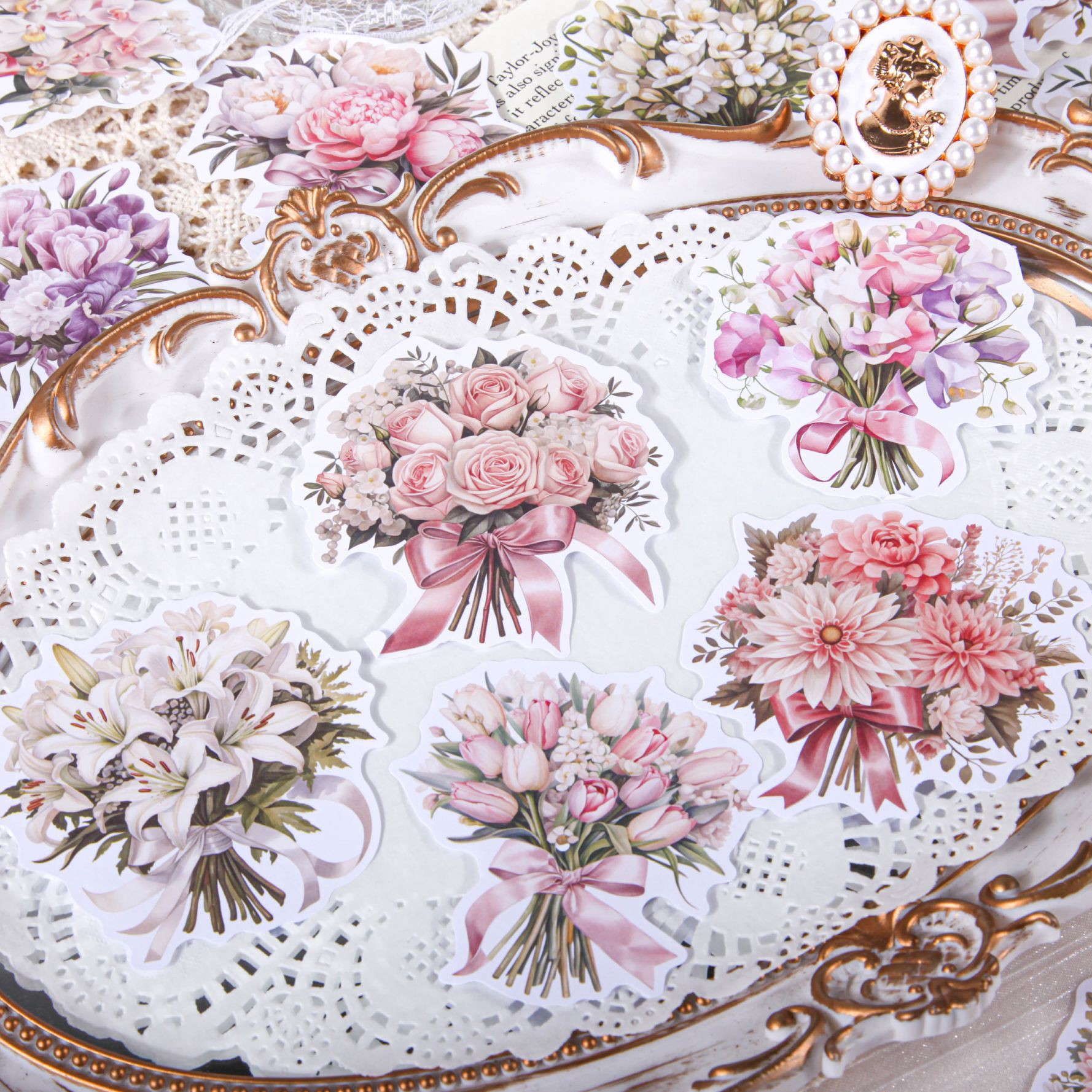 Almohadillas de papel para álbum de recortes, cartulina de un solo lado, papel decorativo para manualidades, papel con patrón de flores, papel de decoración DIY, 10 unids/lote por paquete