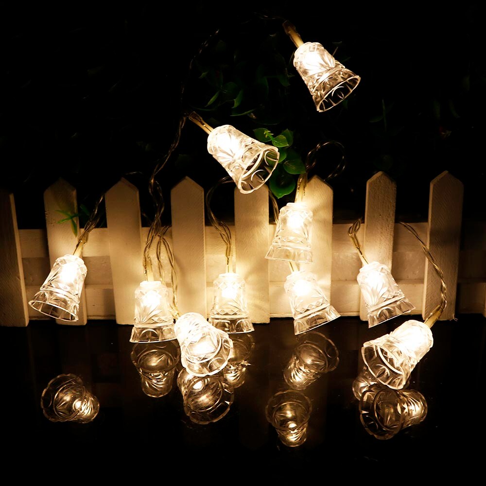 1m 2m LED Decorative String Light Bell Shaped Garland For Christmas Lights Outdoor Wedding Party Decoration HQ: Warm White / 2m 20ELDs