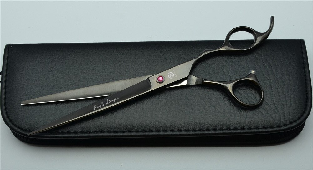 652 #8 ''22.5 Cm Dier Kappers Schaar Paarse Draak Top Grade Japan 440C Honden Katten Huisdieren Snijden scharen Haar Schaar: Black Add Good Case