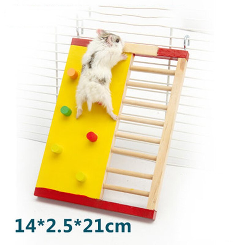 Puinen hamsterilelu hollantilainen sika puutalo pieni lemmikki keinu tunneli ponnahduslauta sokkelo kiipeily tikkaat hauska hamsterin lelu: Ht -004