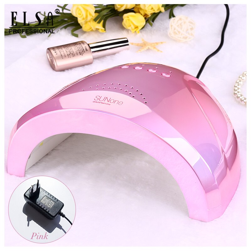 Sol una lámpara UV LED seca uñas lámpara UV secador de uñas 3 colores Gel pulido Curin con 48W Fondo lámpara temporizador inducción automática: Pink / EU