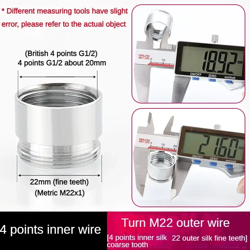 Kranadapter 24 omdreining 16 18 20 22 24 26 28 30 32mm innvendig og utvendig fintannet krankonverteringsgjengetilbehør