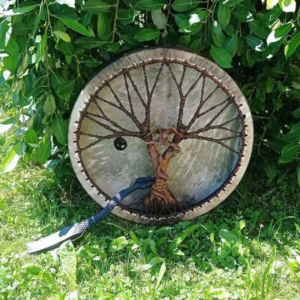 Tambour Shaman arbre de vie, tambour bohème fait à la main, esprit de tambour, musique, artisanat, ornement, de pâques, décoration de maison