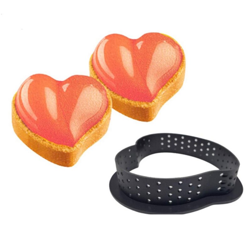 DIY French Dessert Bakeware Cutter Round Shape Decorating Tool Cake Mold Tart Ring Silicone Perforated Mousse Circle Kitchen