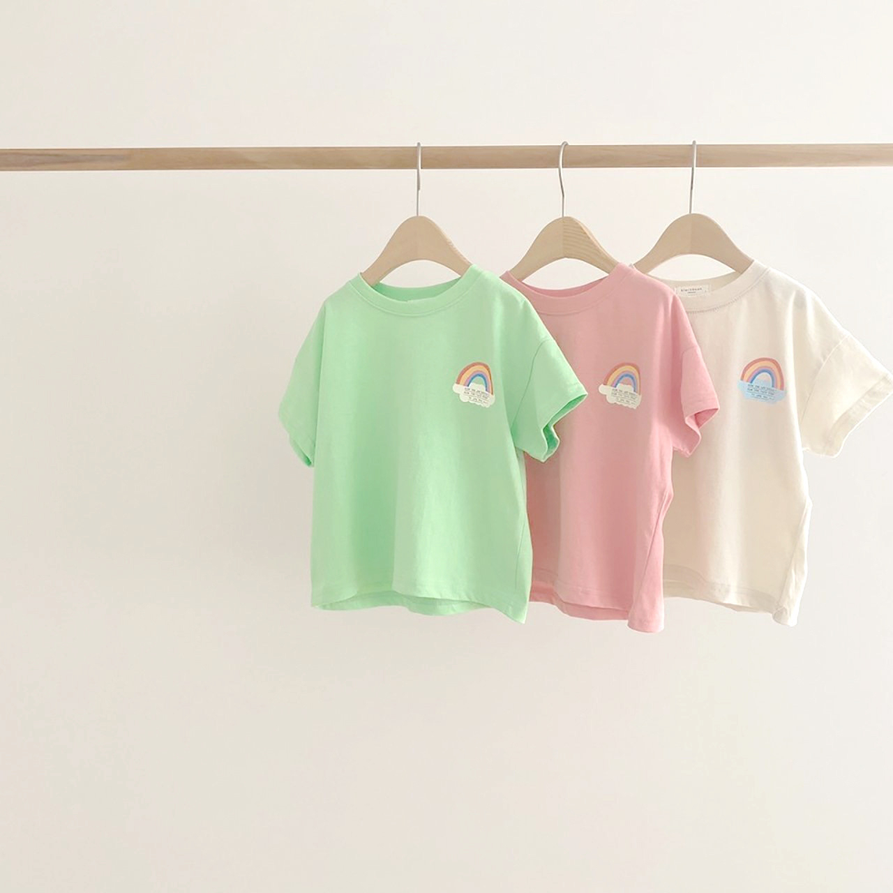 Koodykids Baby Grils Jongens Korte Mouw T-shirt Zomer Peuters Jongens Meisjes Regenboog Gedrukt Soft Tees Eenvoudige Rainbwo Bodysuits