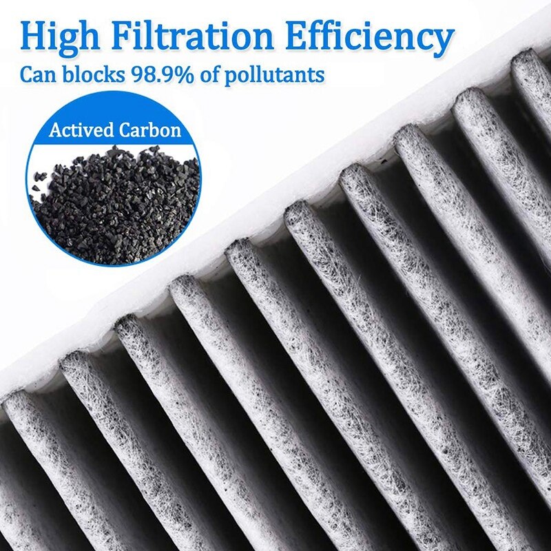Al21 - kabinluftfilter 2- pack med dubbel effekt aktiverad för tesla modell 3 kolklimatanläggning byte fresh breeze cab