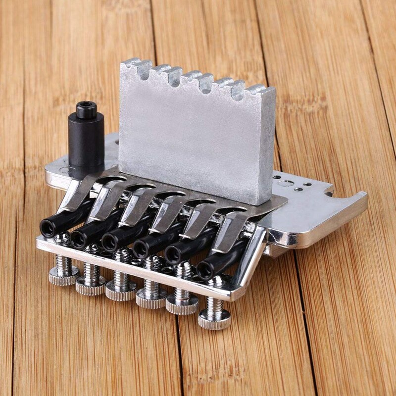Chitarra elettrica tremolo Ponte di Montaggio Doppio Parti del Sistema di 2 Punto St Strat stile Chitarra del Ponticello del tremolo Sistema di Chiusura (Argento)