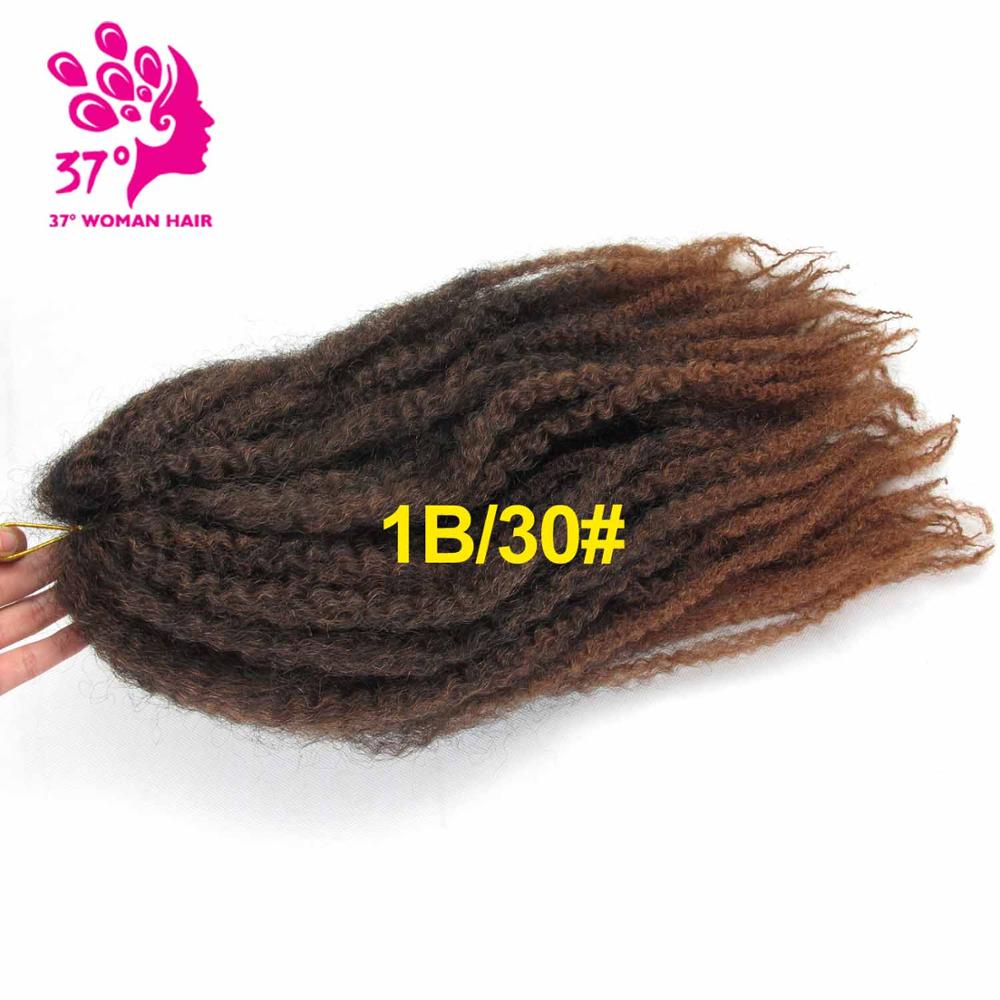 Synthetic Marley Braids Crochet Hair Afro Twist Braiding Hair 30strands 18inch DIY Ombre Brown Braiding Hairstyle For full head: T1B/30 / 1Pcs/Lot
