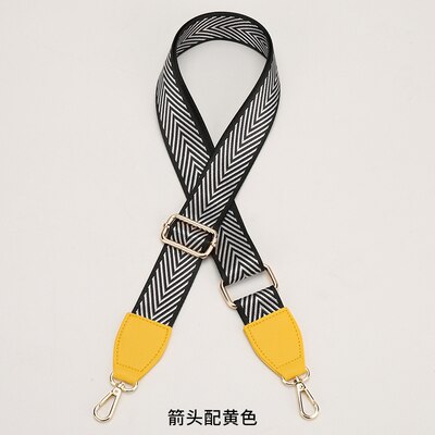 3.8cm zwarte witte strepen nylon katoenen stoffen tas riem diy enkele schoudertas riem handvat 88 ~ 140cm verstelbaar: 5