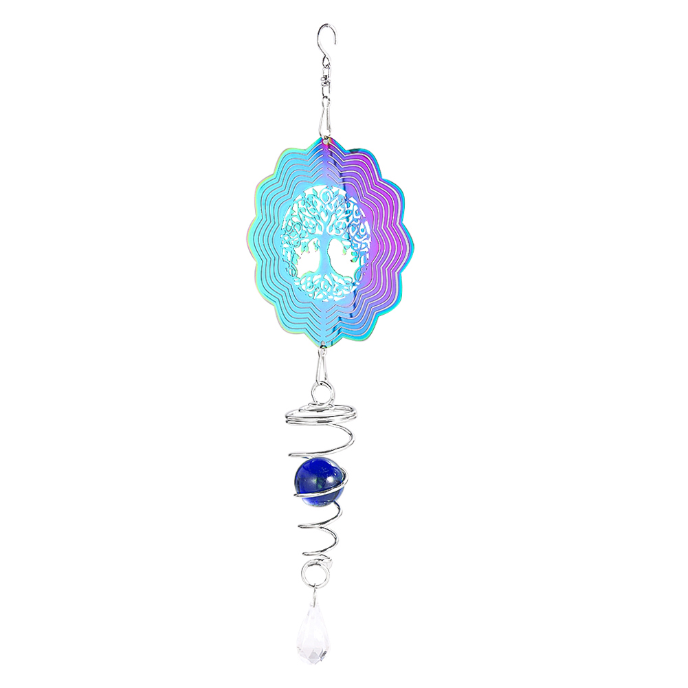Stabilisateur de vent de couleur dégradée, boule d'observation, queue en spirale, arbre de vie, carillons éoliens, pendentif, décor suspendu de jardin: Bourgogne