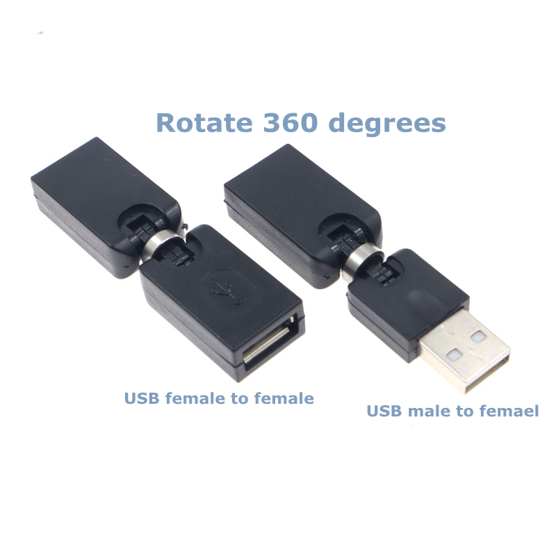 Flexible Swivel Twist Angle 360 Degree Rotating USB 2.0 male to female/female to female Expander Adapter Converter