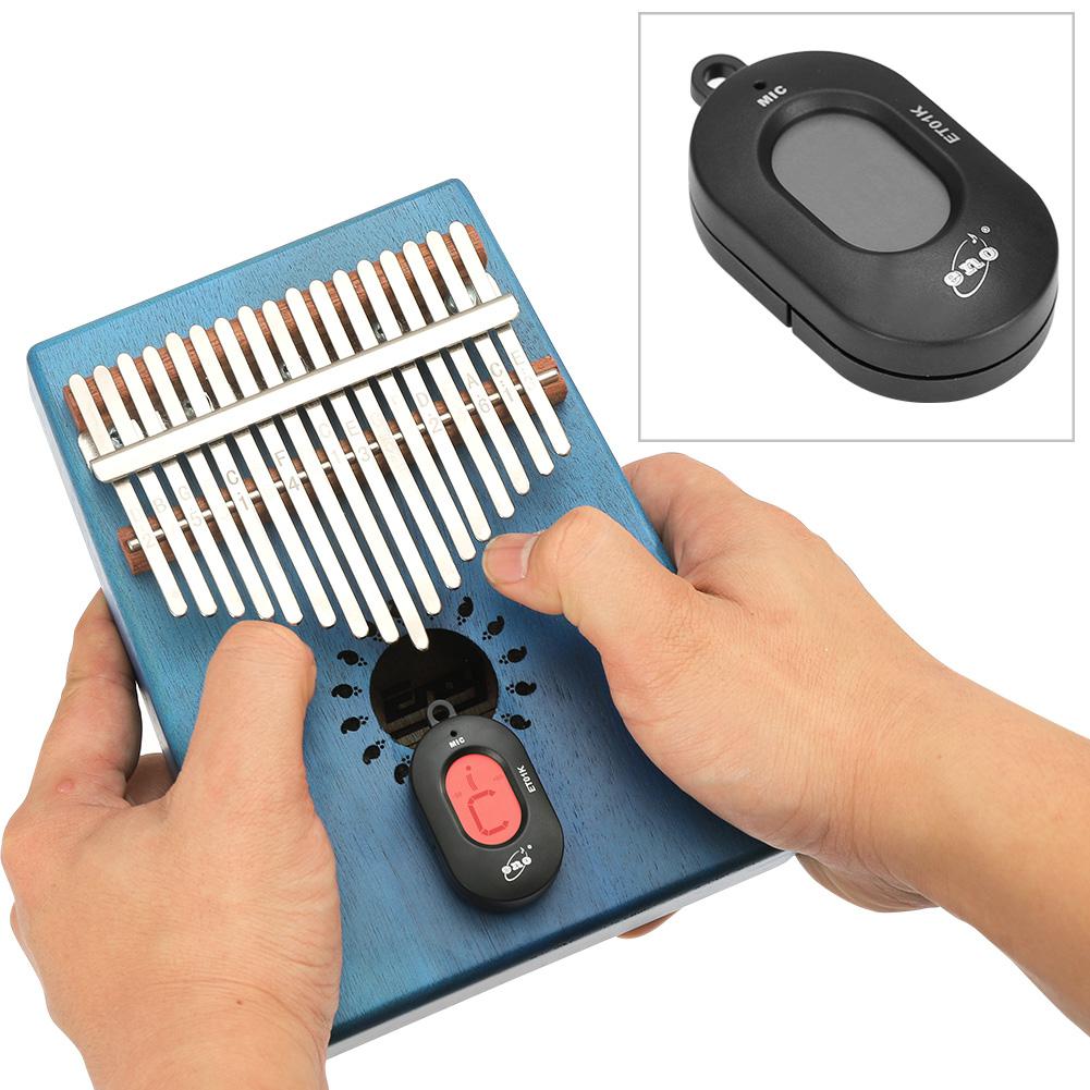 Et01k kalimba tuner 12 lige temperament auto-tune mode tuner til tommelfinger klaver mbira drejeadapter