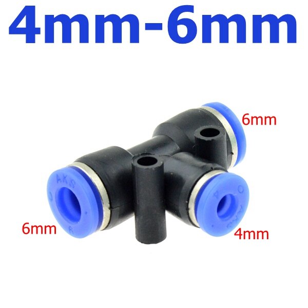 3 weg T förmigen T Pneumatische 10mm 8mm 12mm 6mm 4mm 16mm OD Schlauch rohr drücken in Luft Gas passend zu schnell Beschläge Stecker Adapter: 4mm-6mm
