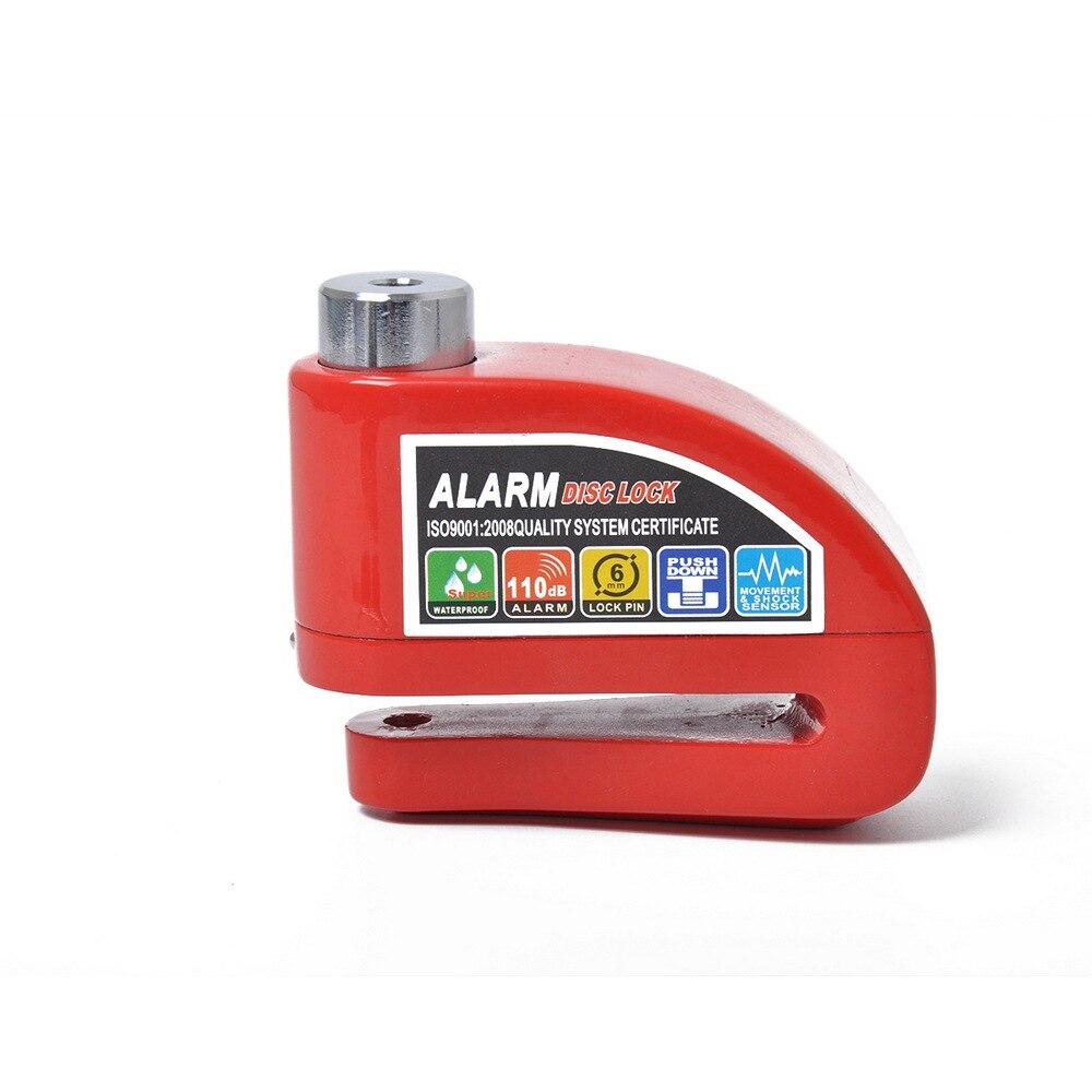 Motorcycle Bike Safety Anti-theft Lock Wheel Brake Lock Safety Alarm Anti-theft Device System Motorcycle Scooter Anti-theft Lock: Red