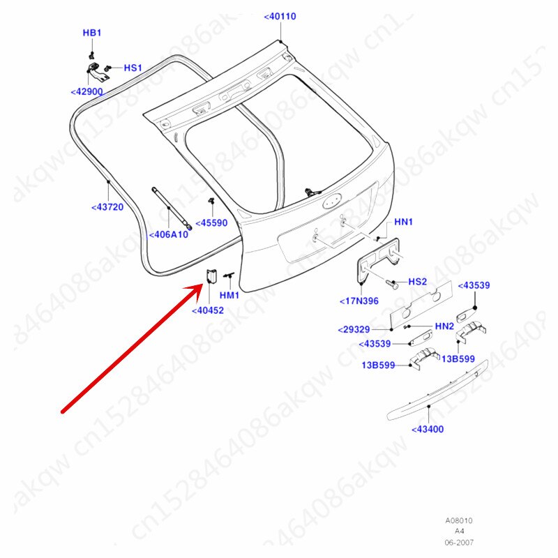 Auto achterklep kussen rubber 2005fo rdf oc  us2009 twee drie compartimenten kofferbak buffer pad achterklep kussen blok rubber pad