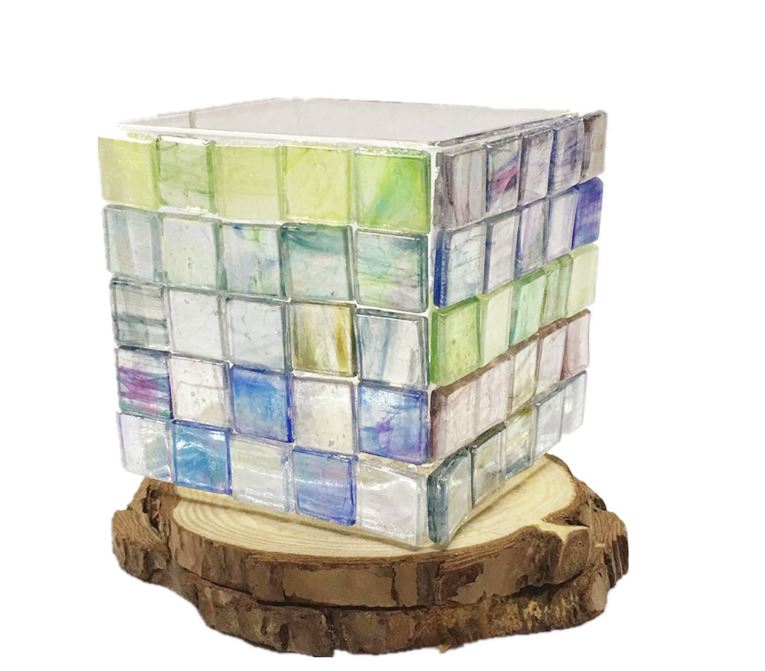 Mosaico de cristal de cuarzo para manualidades, mosaico pequeño de 15X15mm, 100g/50 Uds.