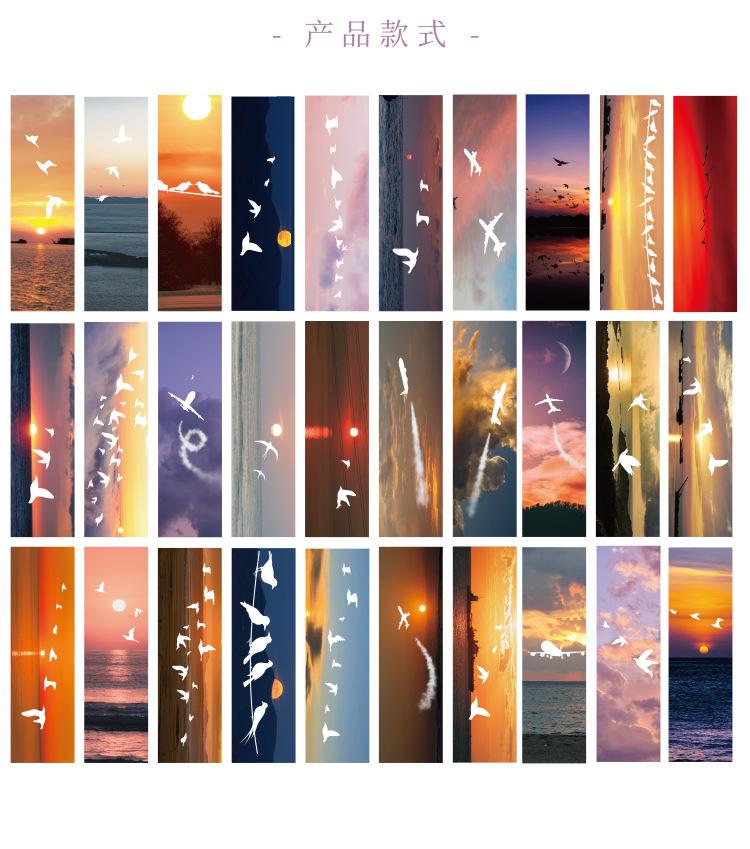 30 Pcs Seaside Sunset Scenery Set Of Cute Bookmarks Unique Book Marks For Book Lovers Aesthetic Kids Bookmarks For Student: Default Title