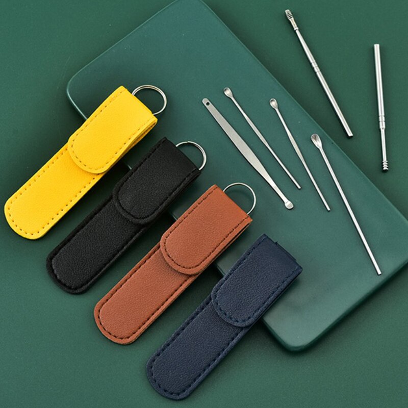 6 Pcs Pro Ear Wax Removal Cleaning Tools Ear Scoop Earpick Earwax Remover Ear Cleaner Stainless Steel Ear Extraction Tool