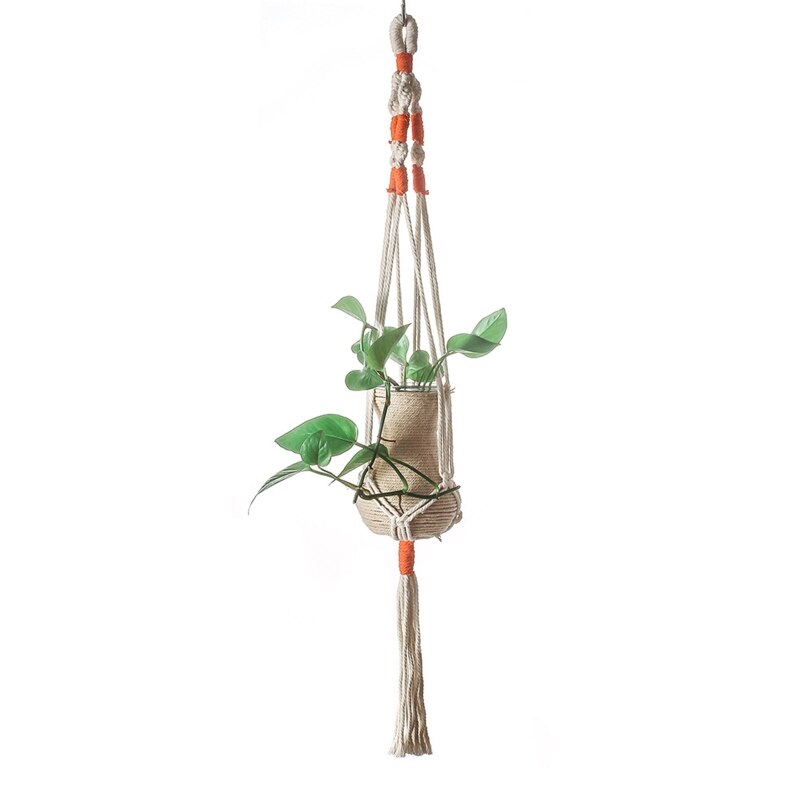 Handwoven Macrame Plant Hanger Indoor Hanging Planter Basket Flower Pot Holder K43D