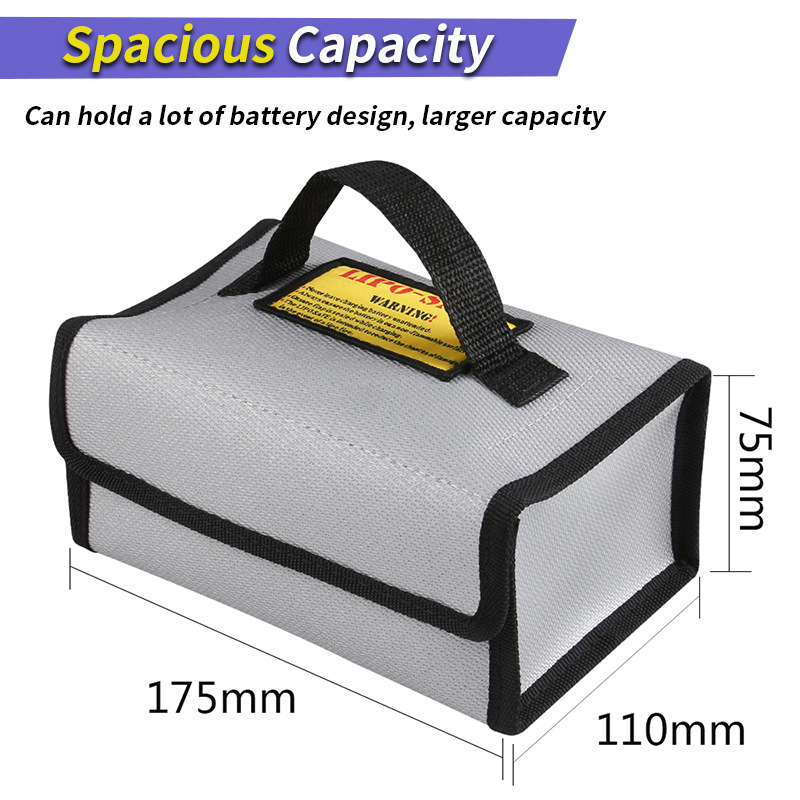 Multi-function Lithium Battery Explosion-proof Bag 1000 MAh Safety Charging Flame-retardant Storage Bag Zipper Fireproof Bag: Blue