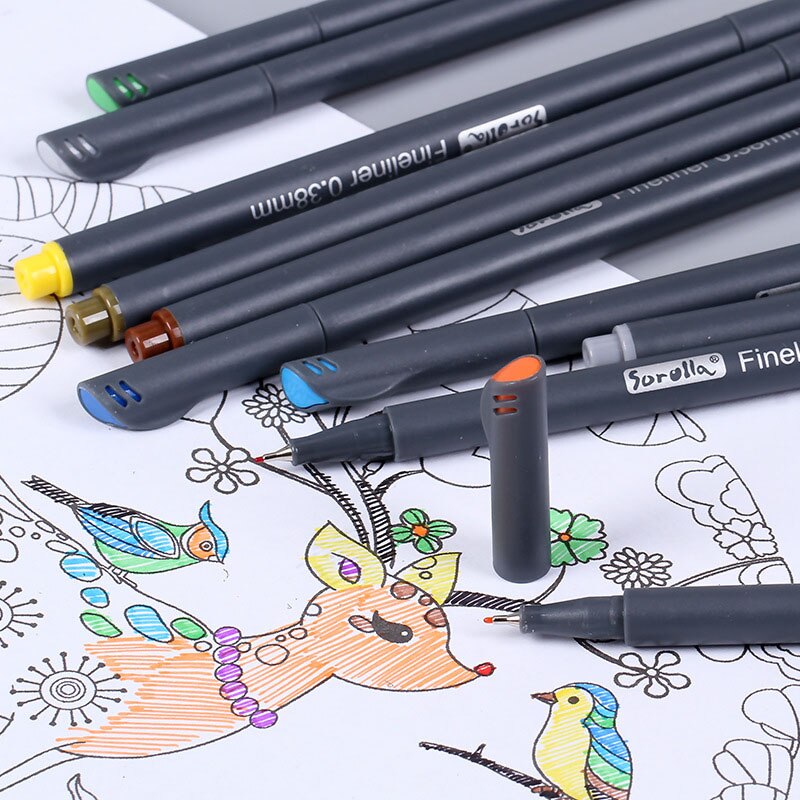 Fineliner Pens, Funnasting Set 9 Pieces Fineliner Black