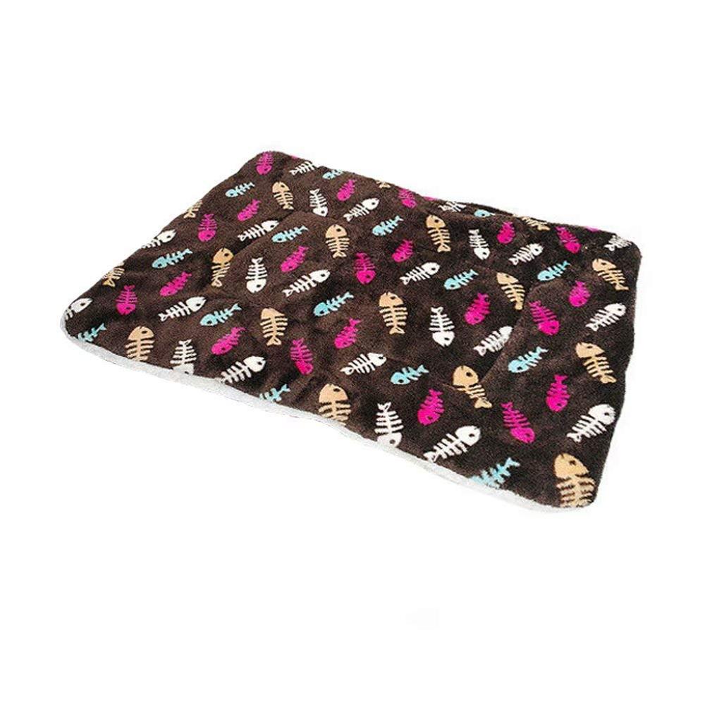 Winterwarm groot zacht bedrukt flanel katoenen matras hond kat huisdier mat bed pad zelfverwarmend tapijt thermisch wasbaar kussen: F / Xl