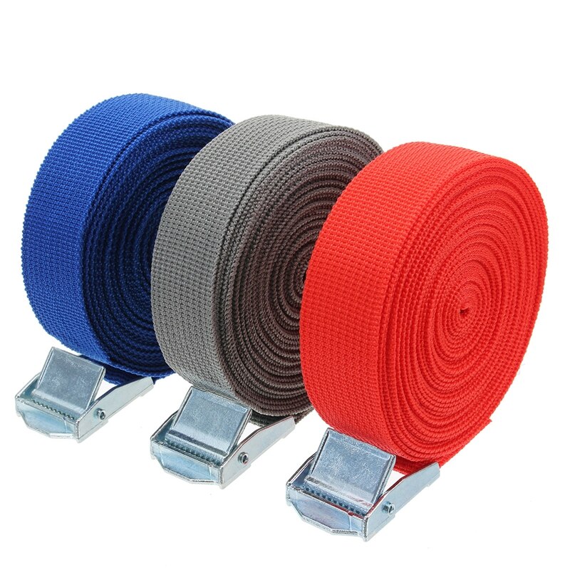 Sangle d'arrimage de corde de Tension de voiture 5M, sac de bagages, ceinture à cliquet solide, arrimage de cargaison avec tendeur de corde, boucle métallique de remorquage
