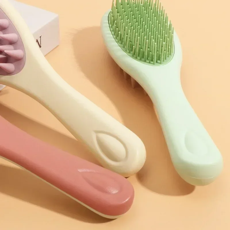 Silikon Shampoo Pinsel Kopfhaut Massage Pinsel Kopf Waschen Kamm zweiseitige Haar Massage Schlecht Pinsel Körper Wäscher Haar Zubehör