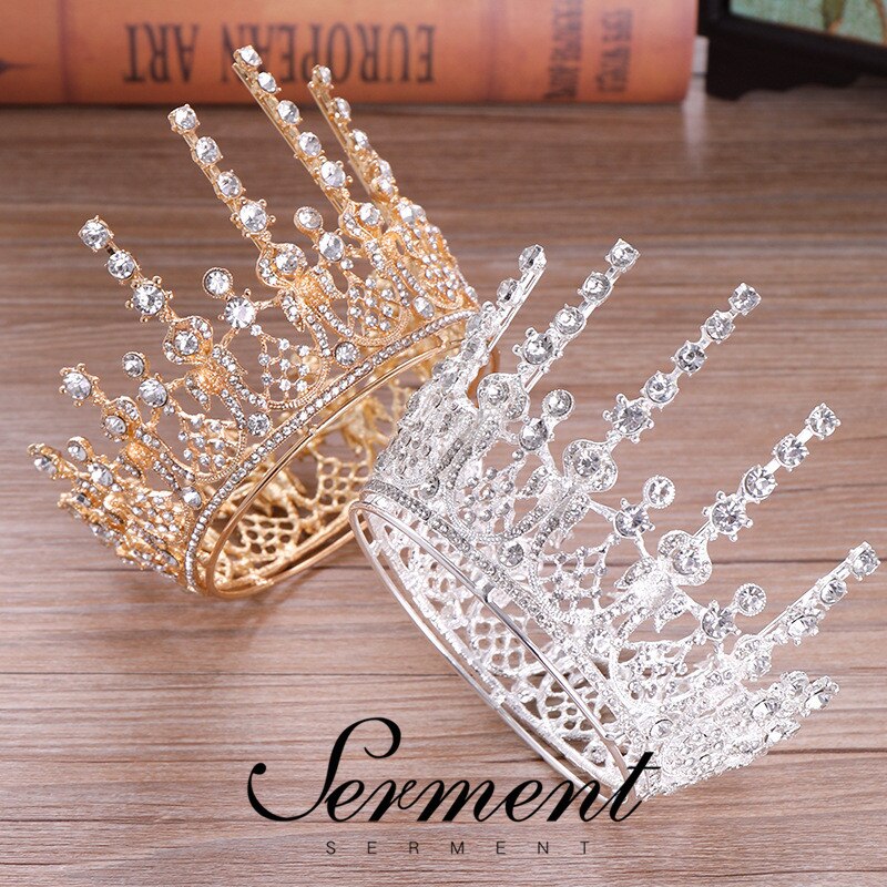 Serment charme moda princesa nupcial coroa tiaras cristal zircão prata coroa noiva casamento acessórios de cabelo