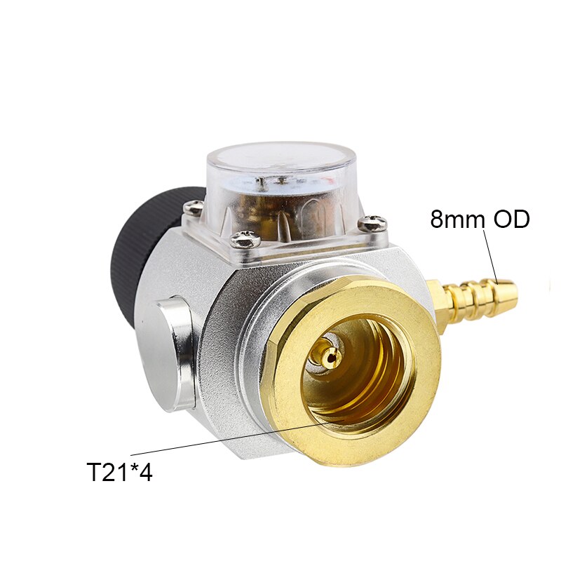 Mini Regolatore Di Gas CO2 T21*4 Con Manometro 0-90 PSI, Per Soda E Acqua Gassata, Standard Europeo - 3