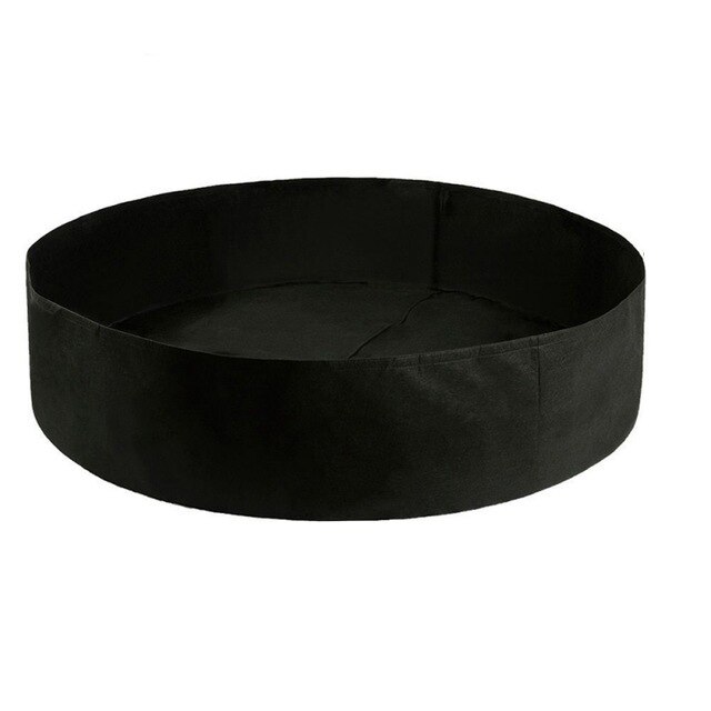 Round Plant Bed Garden Flower Planter Elevated Breathable Felt Fabric Vegetable Box Nursery Production Planting Grow Bag: BLACK