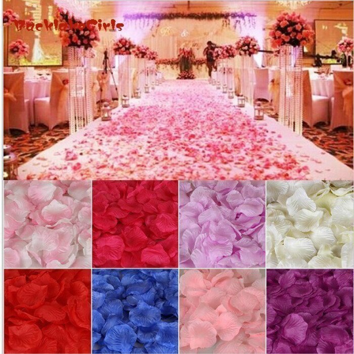 Wedding Rose Petals 100pcs/lot Decorations Flowers Polyester Wedding Rose Artificia