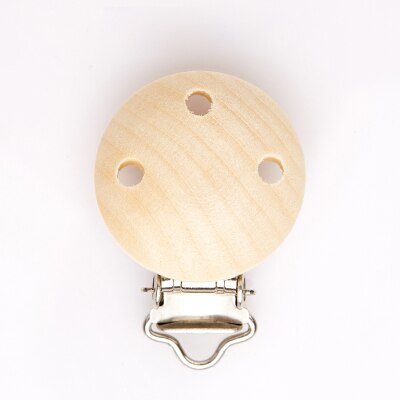 10pcs/lot Wooden Baby Children Pacifier Holder Clip Infant Cute Round Nipple Clasps For Baby Product: natural