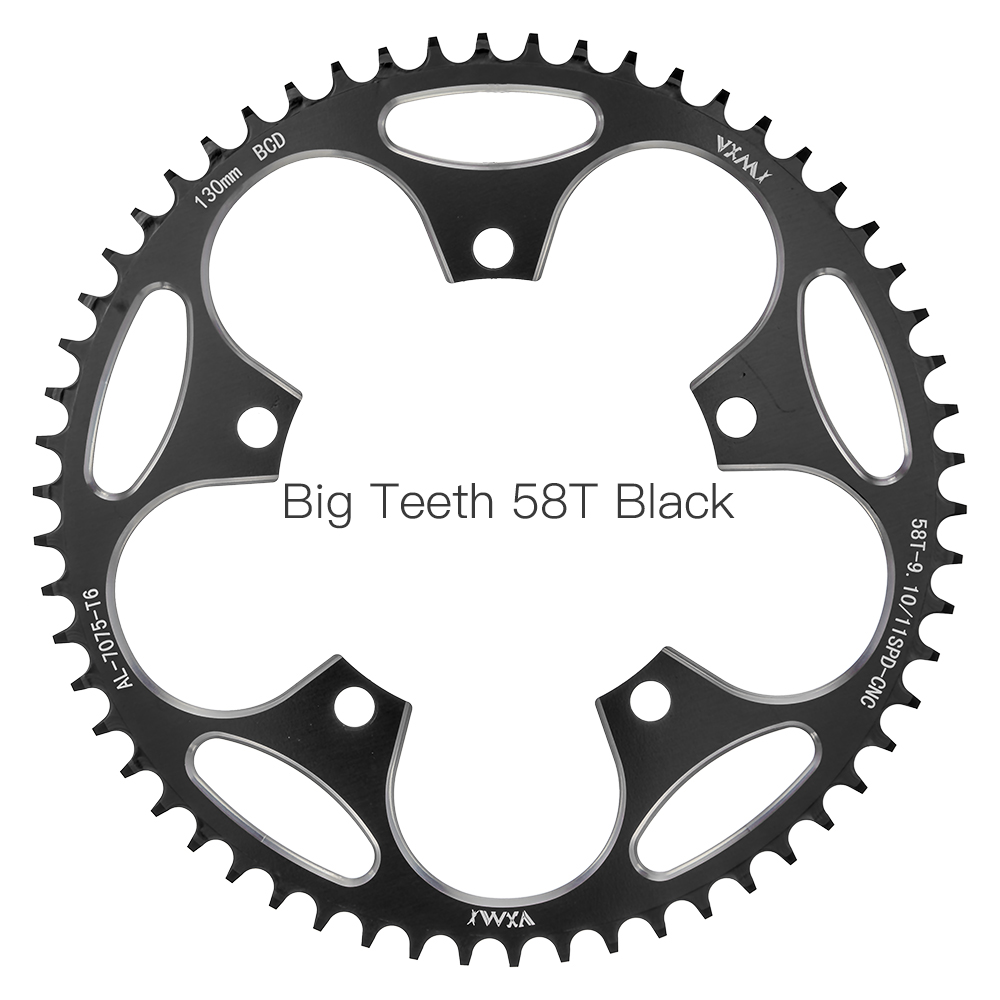 Plato de bicicleta de carretera VXM 130BCD redondo 38T 40T 42T 44T 46 48 50 52 54 56T 58T rueda de cadena ancha estrecha para bicicleta Shimano 5700 6700: Amarillo claro