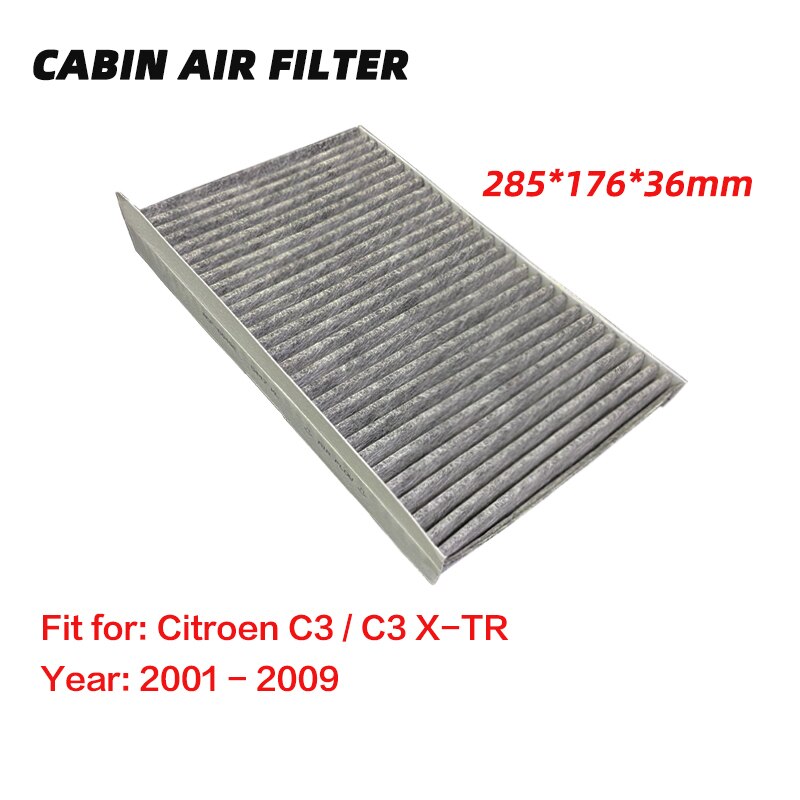 Premium Cabine Luchtfilter Voor Citroen C3 / C3 X-TR (2001) activated Hoge Carbon Pollen Luchtfilters Beter dan Originele 1Pc